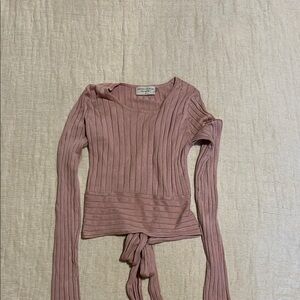 Dress Forum Pink Ribbed Tie back